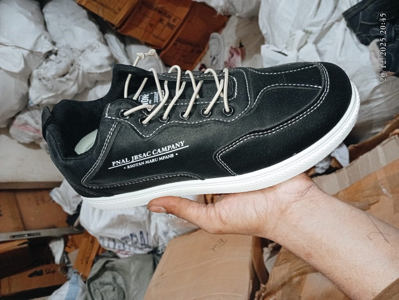 Black Lace-Up Casual Sneakers